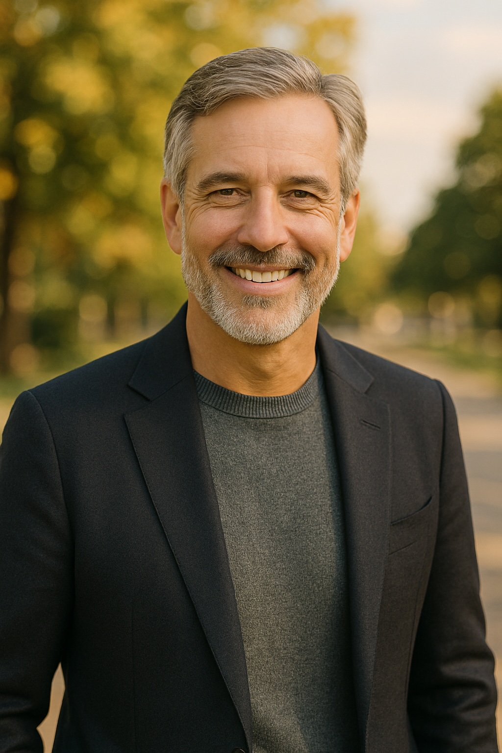 Professional confident man discussing HRT benefits