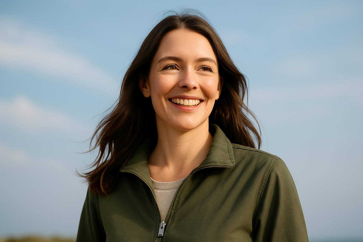 Confident woman outdoors